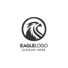 Monochromatic Eagle Logo Design Depicting Strength and Vision