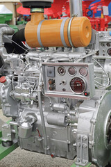 Powerful Diesel Engine Painted in Silver Farm Equipment