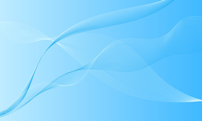 blue light smooth lines wave curves with soft gradient abstract background