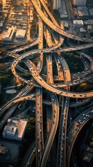 Arial View of the Crowded Traffic on the Highway