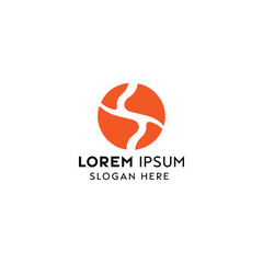 Contemporary Logo Design With Abstract Orange Circle and White Shapes