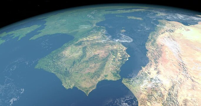 Mediterranean Sea, Africa. Aerial view from space