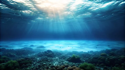 Fototapeten Sunlit Underwater Coral Reef Scene in the Sea © Uncle-Ice
