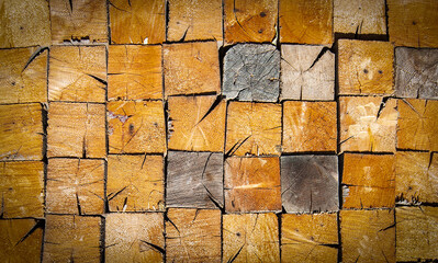 Background of Stacked Wood Cut. Texture and background