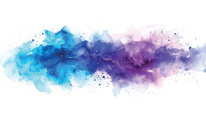 abstract watercolor background with splashes blue purple space