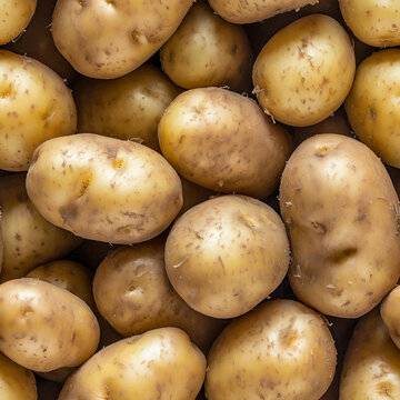 Seamless tileable background texture image of fresh potatoes
