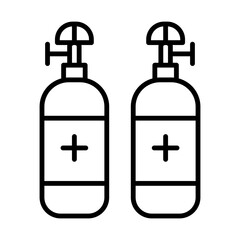 Obraz premium Oxygen tank line icon