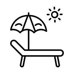 Beach chair line icon