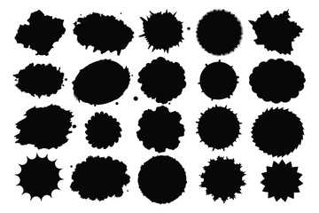 Large set of black grunge textures on white background - obrazy, fototapety, plakaty