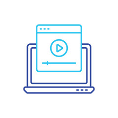 Blue Line Video Marketing vector icon