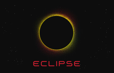 solar eclipse.Space vector illustration made by dots - 770583571