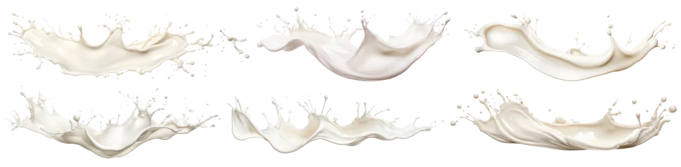 Rolgordijnen Set of milk or cream splashes, cut out © Yeti Studio