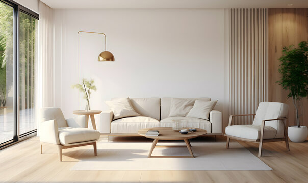 modern bright interiors apartment 3D rendering illustration computer digitally generated image