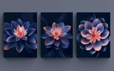 Stylized Floral Banner in Rich Hues Ai generated