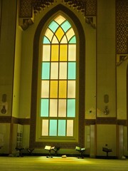 stained glass window in a mosque. 