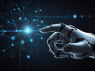 robot hand touch data, robot hand touch network, futuristic technology, AI Generative