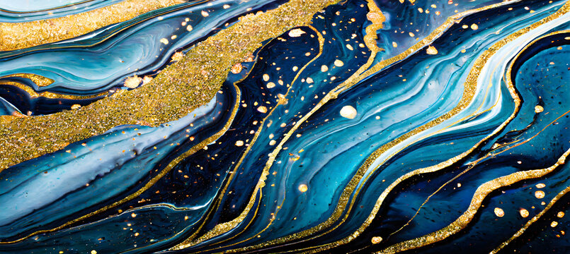 Abstract ocean- ART. Natural Luxury. Style incorporates the swirls of marble or the ripples. Generative AI.