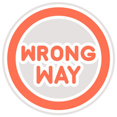 Wrong way Vector Icon Design Illustration