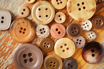 Group of brown clothing buttons - 770589519