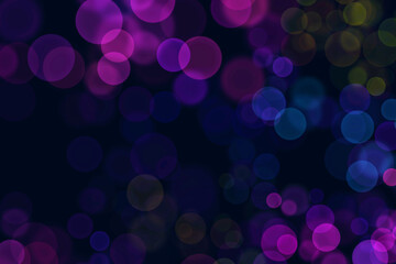 Abstract  blue, pink bubbles, bokeh. Festive soft background with colored circles.