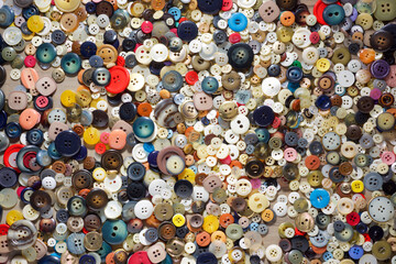 Large group of multicolored clothing buttons - 770589552
