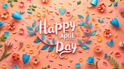 April Fool's day creative background, April fool's day celebrating, Generative Ai 