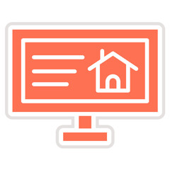 Computer house Vector Icon Design Illustration