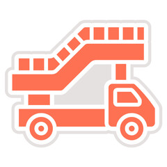Ladder truck Vector Icon Design Illustration