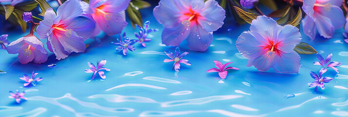Fototapeta na wymiar Frangipani Bliss Amidst Tranquil Waters: Bright, Blooming Flowers Reflecting on Water, Evoking Zen and Relaxation