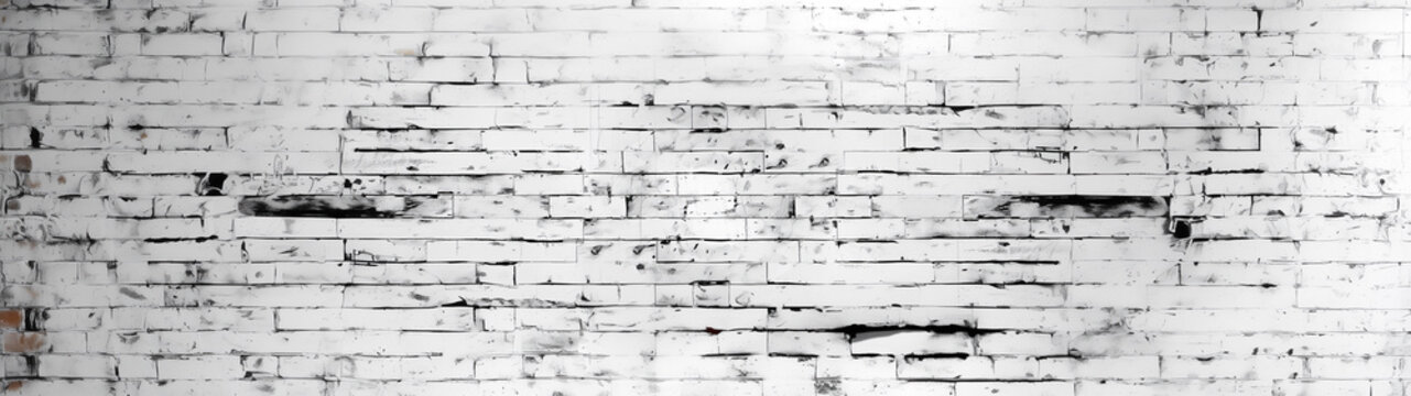 Whitewashed brick wall background with an aged distressed vintage rustic texture effect painted with a white vintage whitewash, stock illustration image