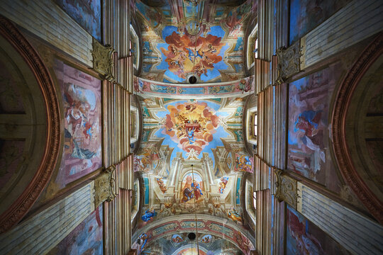 Painted ceiling in the Mogilev cathedral