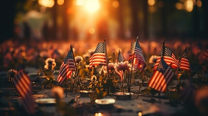 A Poignant and Respectful Memorial Day Honoring the Fallen Heroes - obrazy, fototapety, plakaty