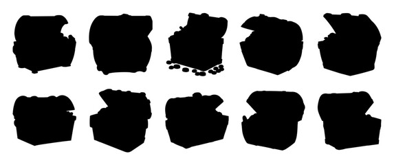 Chest pirate silhouette set vector design big pack of illustration and icon