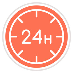 24 hours Vector Icon Design Illustration