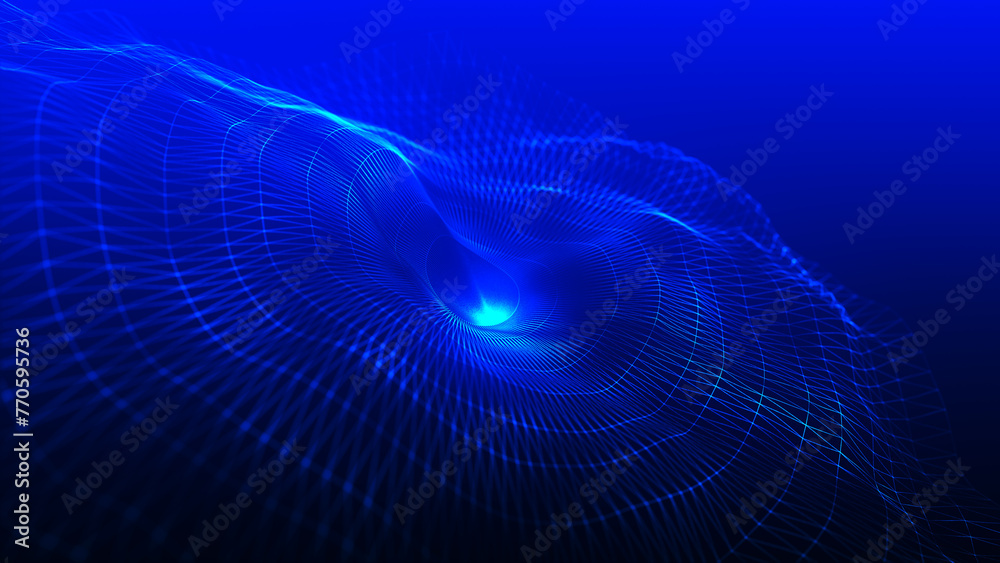 Poster data technology illustration. abstract background with a dynamic wave. digital technology background