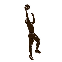 man playing basketball silhouette on white background vector