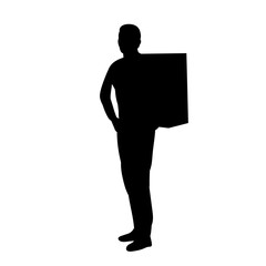 courier silhouette on white background vector