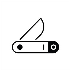 Pocket Knife icon editable stock vector - obrazy, fototapety, plakaty