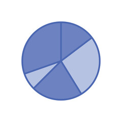 Blue Line Pie Chart vector icon