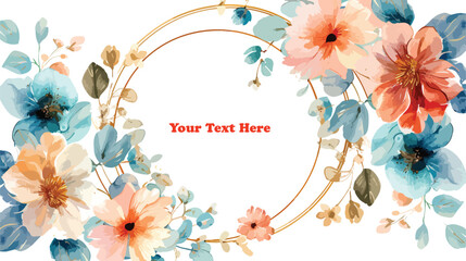 wreaths flower clipart with golden circle