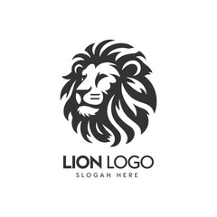 Stylized Lion Logo Design in Black and White for Brand Identity Purposes