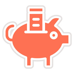 Piggy Bank Vector Icon Design Illustration