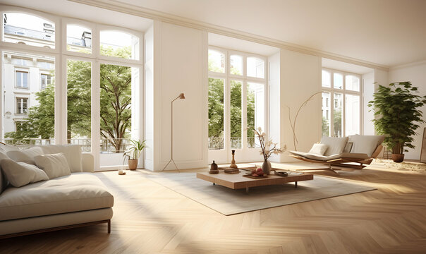 interior with armchair and bookshelf, 3d render