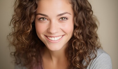 Naklejka premium Portrait of a cheerful woman