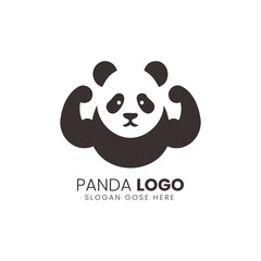 Playful Panda Logo Design in Monochrome for a Modern Brand Identity