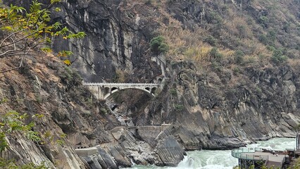 Obraz premium Lijiang, China, Yunnan,Tiger Leaping Gorge, a canyon