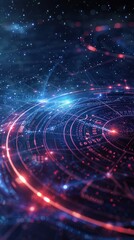 Obraz premium Quantum computing core, abstract glowing connections technology,Generative AI