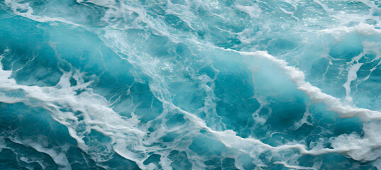 Blue sea waves texture, blue marble background. Generative AI.