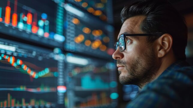 A trader analyzing market sentiment using social media and news sentiment analysis tools