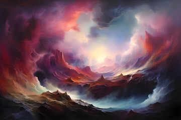 Astral Odyssey Unveiled, abstract landscape art